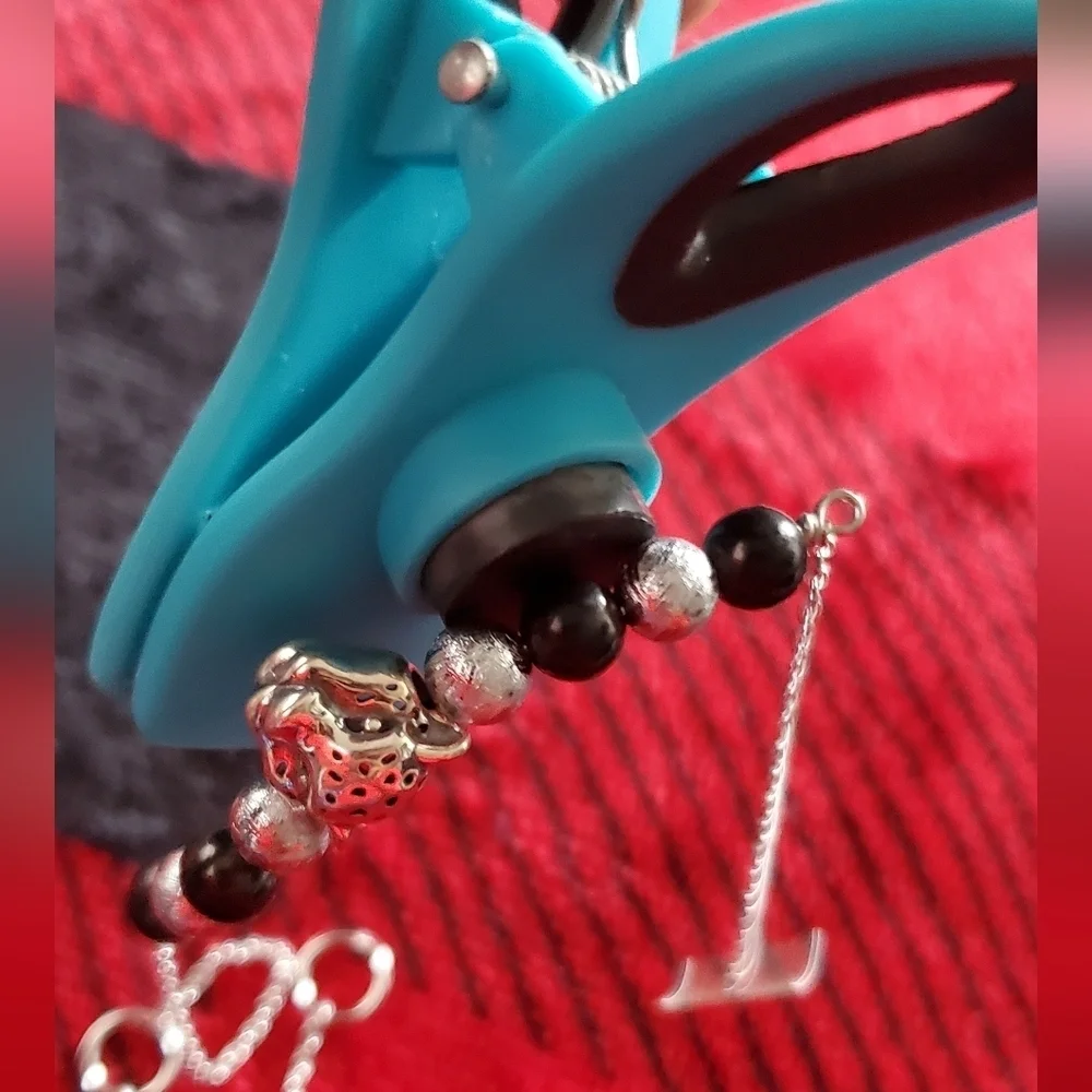 Shungite Leopard Head Sterling Silver Bracelet